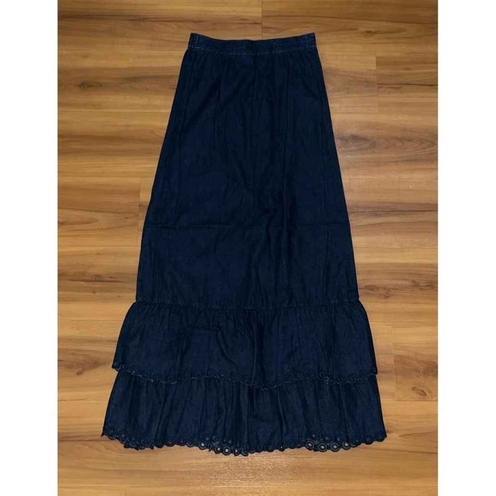 Womens Juicy Couture Tiered Drawstring Long Cottagecore Maxi Skirt